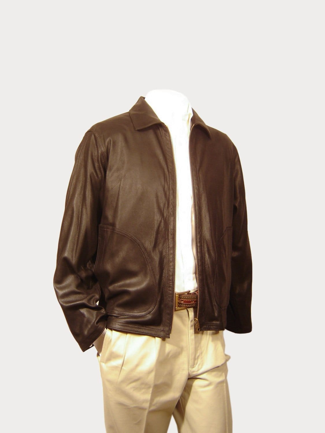 Chaqueta de on sale piel marron hombre